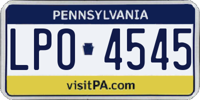 PA license plate LPO4545