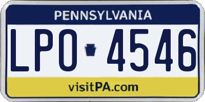 PA license plate LPO4546