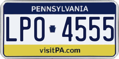 PA license plate LPO4555