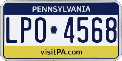 PA license plate LPO4568