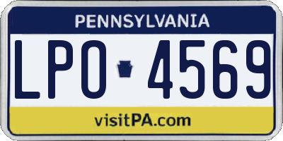 PA license plate LPO4569