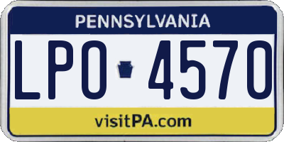 PA license plate LPO4570