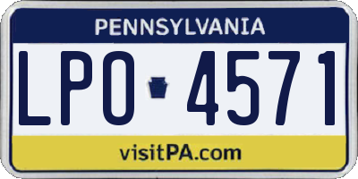 PA license plate LPO4571
