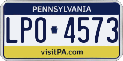PA license plate LPO4573