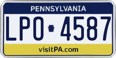 PA license plate LPO4587