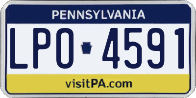 PA license plate LPO4591