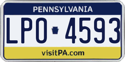 PA license plate LPO4593