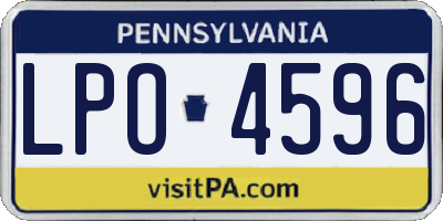 PA license plate LPO4596