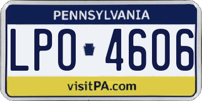 PA license plate LPO4606