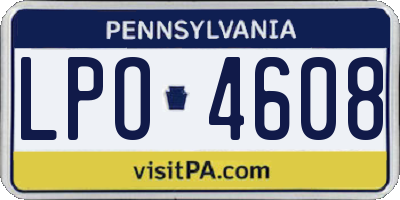 PA license plate LPO4608