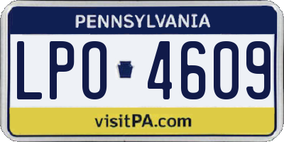 PA license plate LPO4609