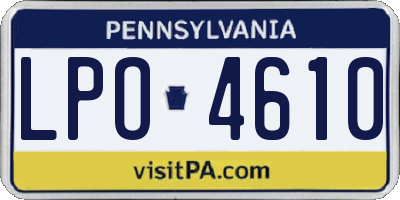 PA license plate LPO4610