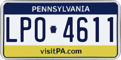 PA license plate LPO4611