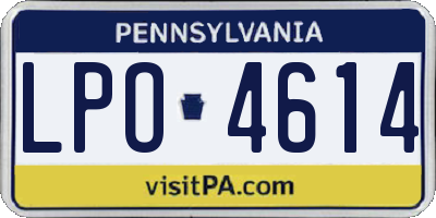 PA license plate LPO4614