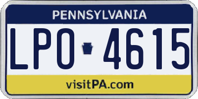 PA license plate LPO4615