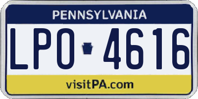 PA license plate LPO4616