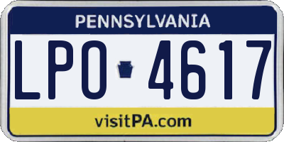 PA license plate LPO4617
