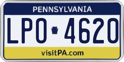 PA license plate LPO4620