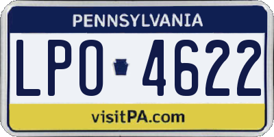 PA license plate LPO4622
