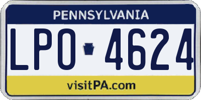 PA license plate LPO4624