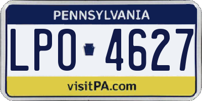 PA license plate LPO4627