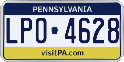 PA license plate LPO4628