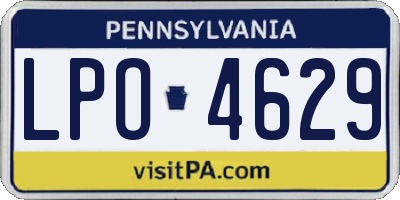 PA license plate LPO4629