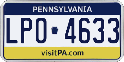 PA license plate LPO4633