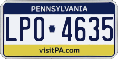 PA license plate LPO4635