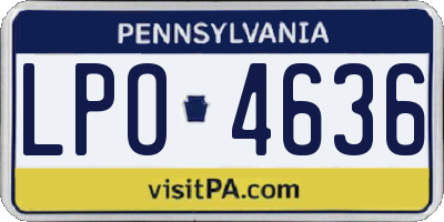 PA license plate LPO4636
