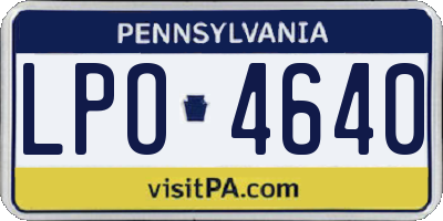 PA license plate LPO4640