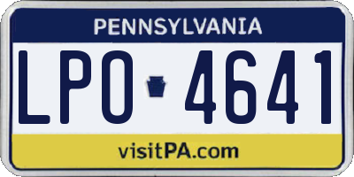 PA license plate LPO4641