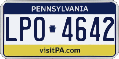 PA license plate LPO4642