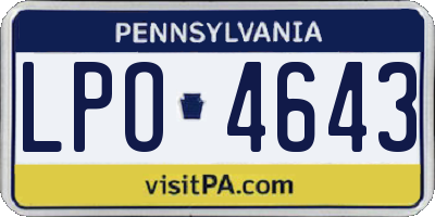 PA license plate LPO4643