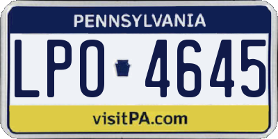 PA license plate LPO4645