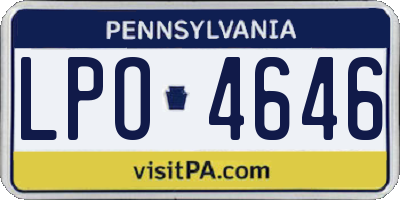 PA license plate LPO4646