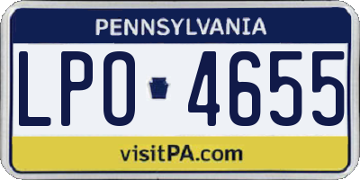 PA license plate LPO4655