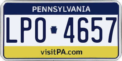 PA license plate LPO4657