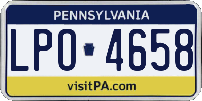 PA license plate LPO4658