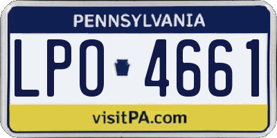 PA license plate LPO4661