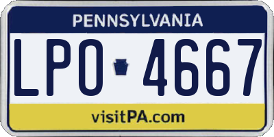 PA license plate LPO4667