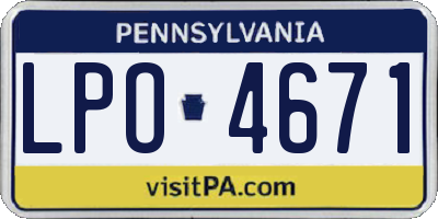 PA license plate LPO4671
