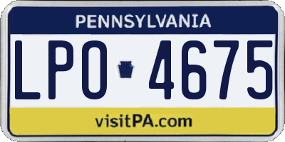 PA license plate LPO4675
