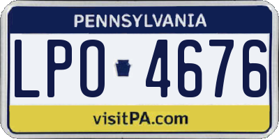 PA license plate LPO4676