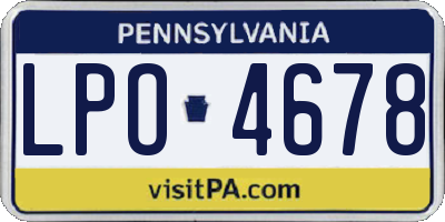 PA license plate LPO4678