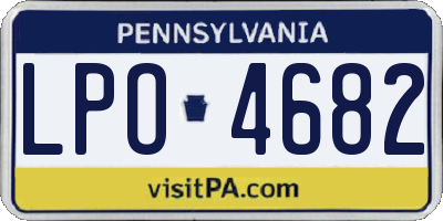 PA license plate LPO4682