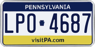 PA license plate LPO4687