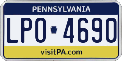 PA license plate LPO4690