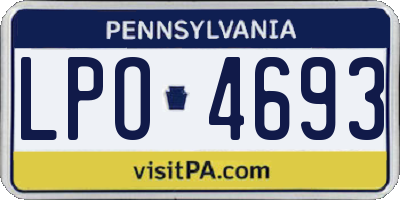 PA license plate LPO4693