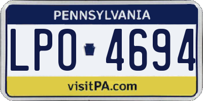 PA license plate LPO4694